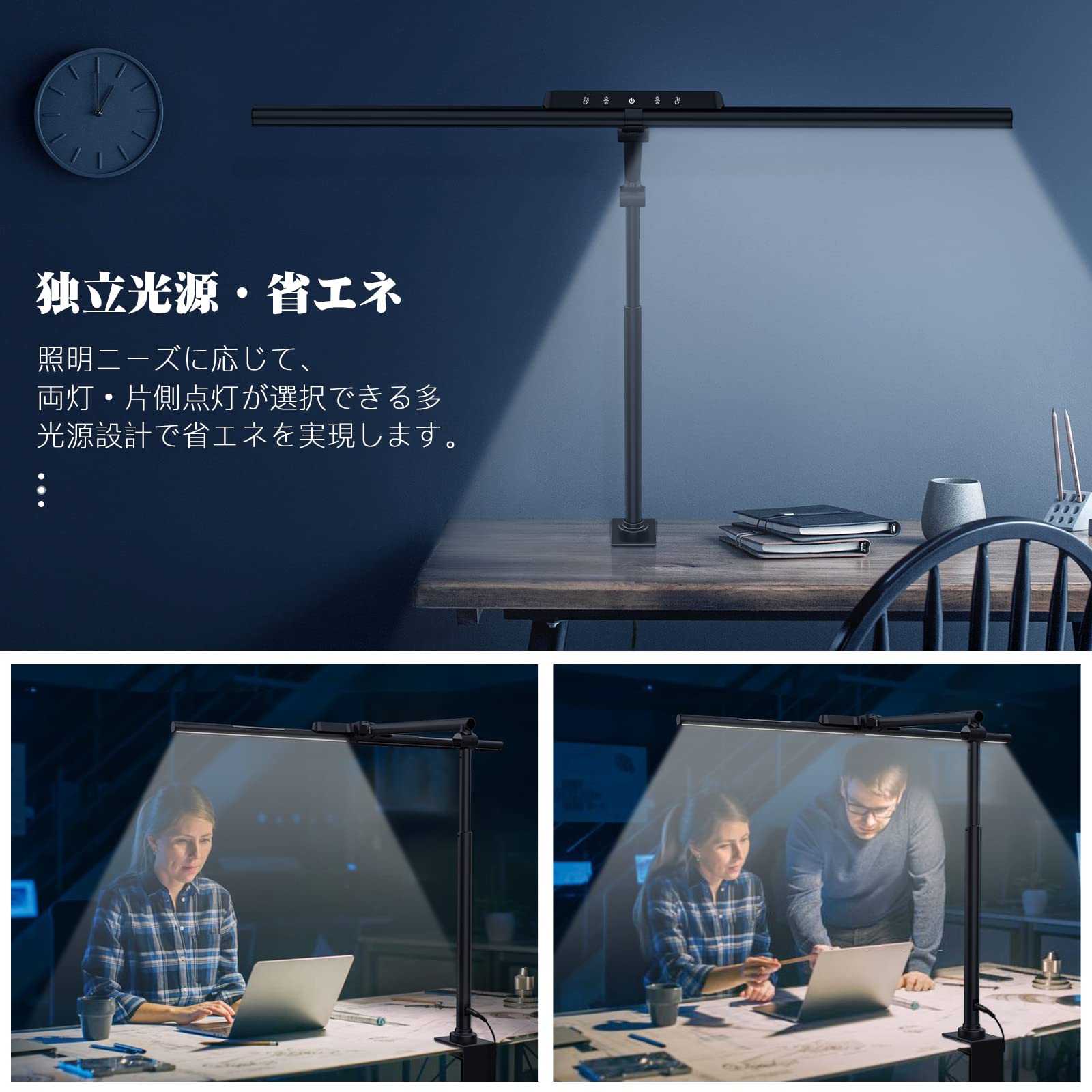 OOWOLF デスクライト 電気スタンド LEDデスクライト ( ブラック) Amazon.co.jp: OOWOLF デスクライト LED 電気スタンド 明るさ